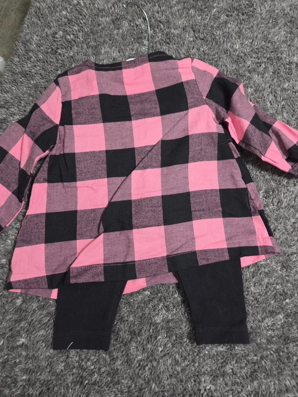 Carter's Pink & Black Plaid Baby Set with Black Pants